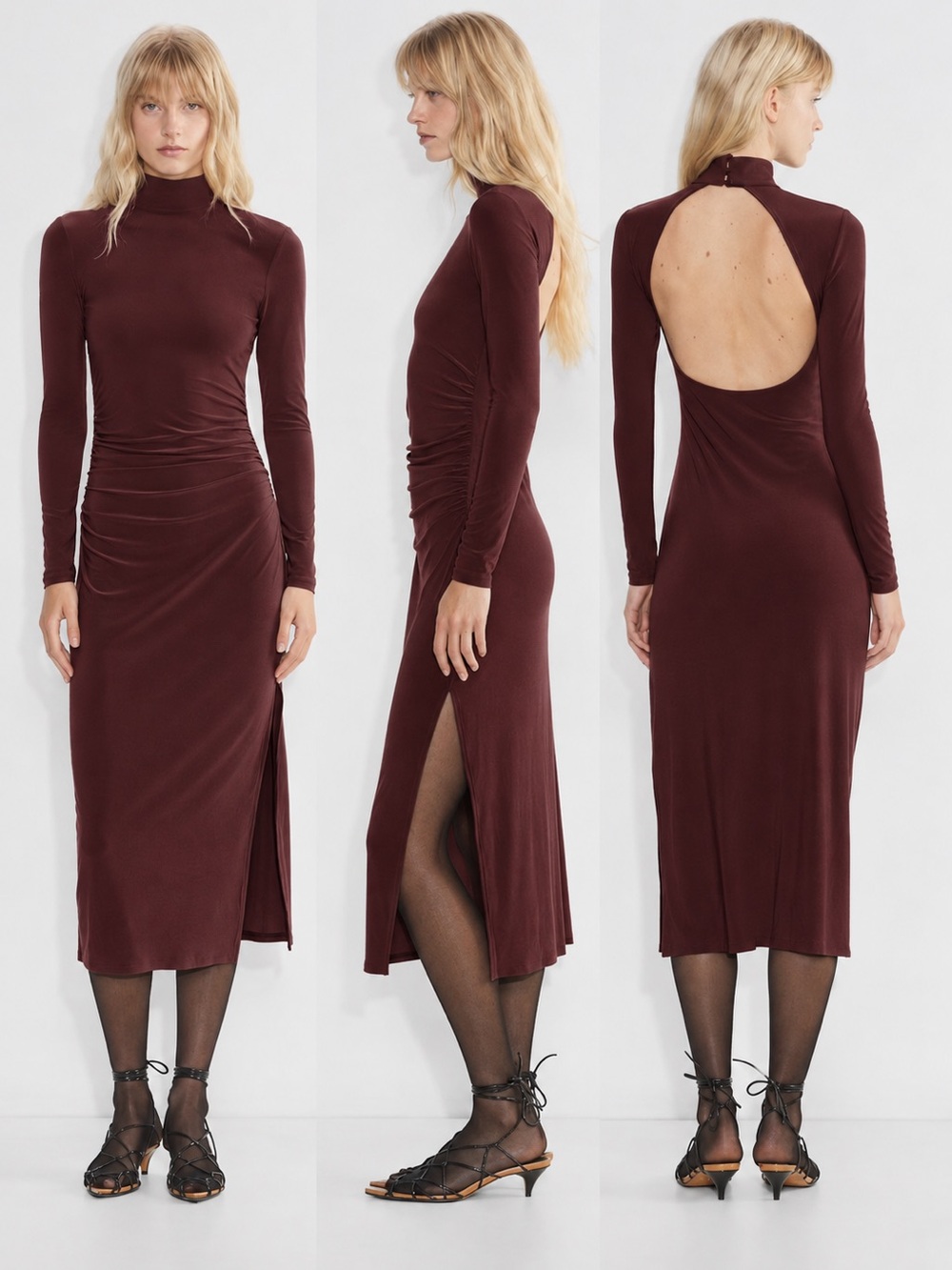 NWOT Aritzia Remedy Longsleeve Dress in Sumac Burgundy